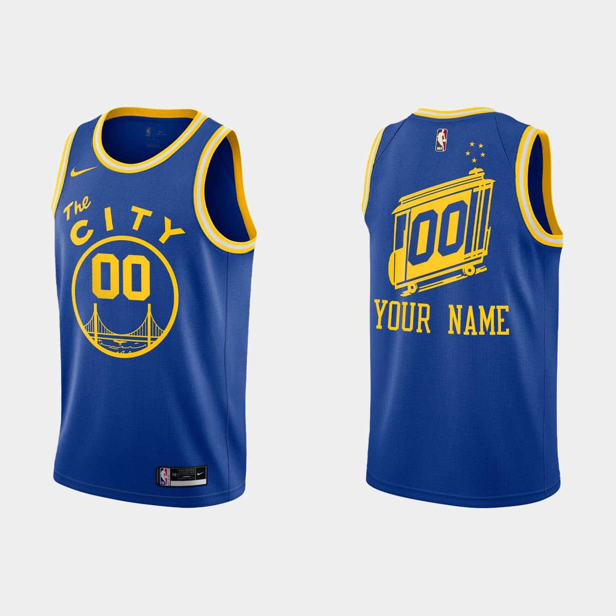 Men's Blue Golden State Warriors Active Player Custom 2020-21 Hardwood Classics Stitched Basketball Jersey